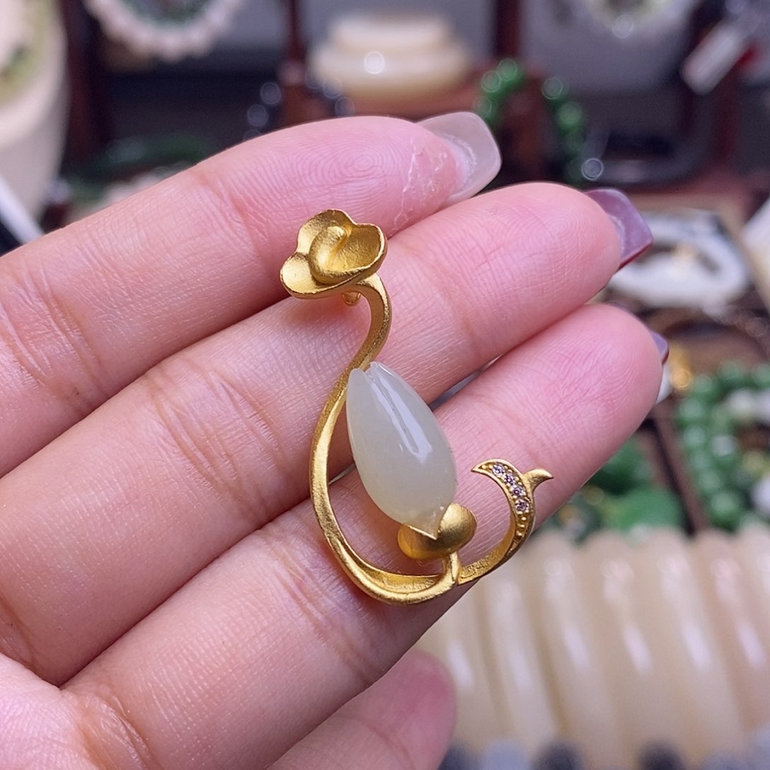 和田玉福利款古法银吊坠未镶嵌