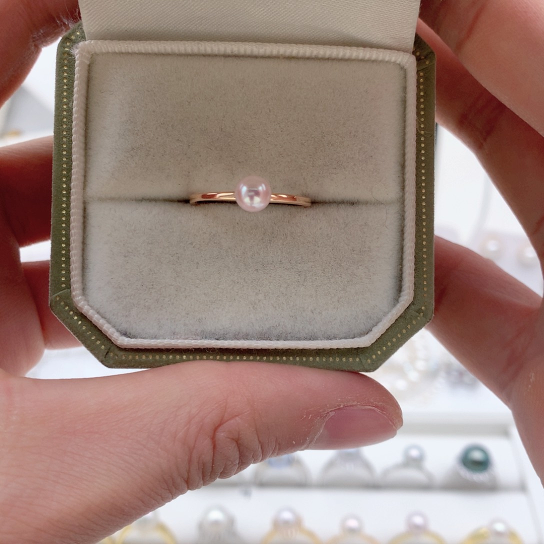 海水珍珠5-5.5mm ak 戒指银S925镶嵌