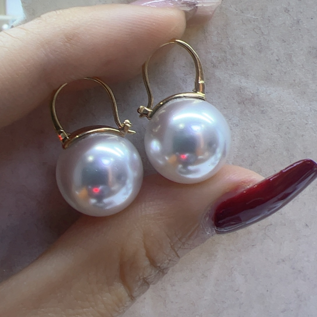 淡水珍珠耳饰18K金镶嵌