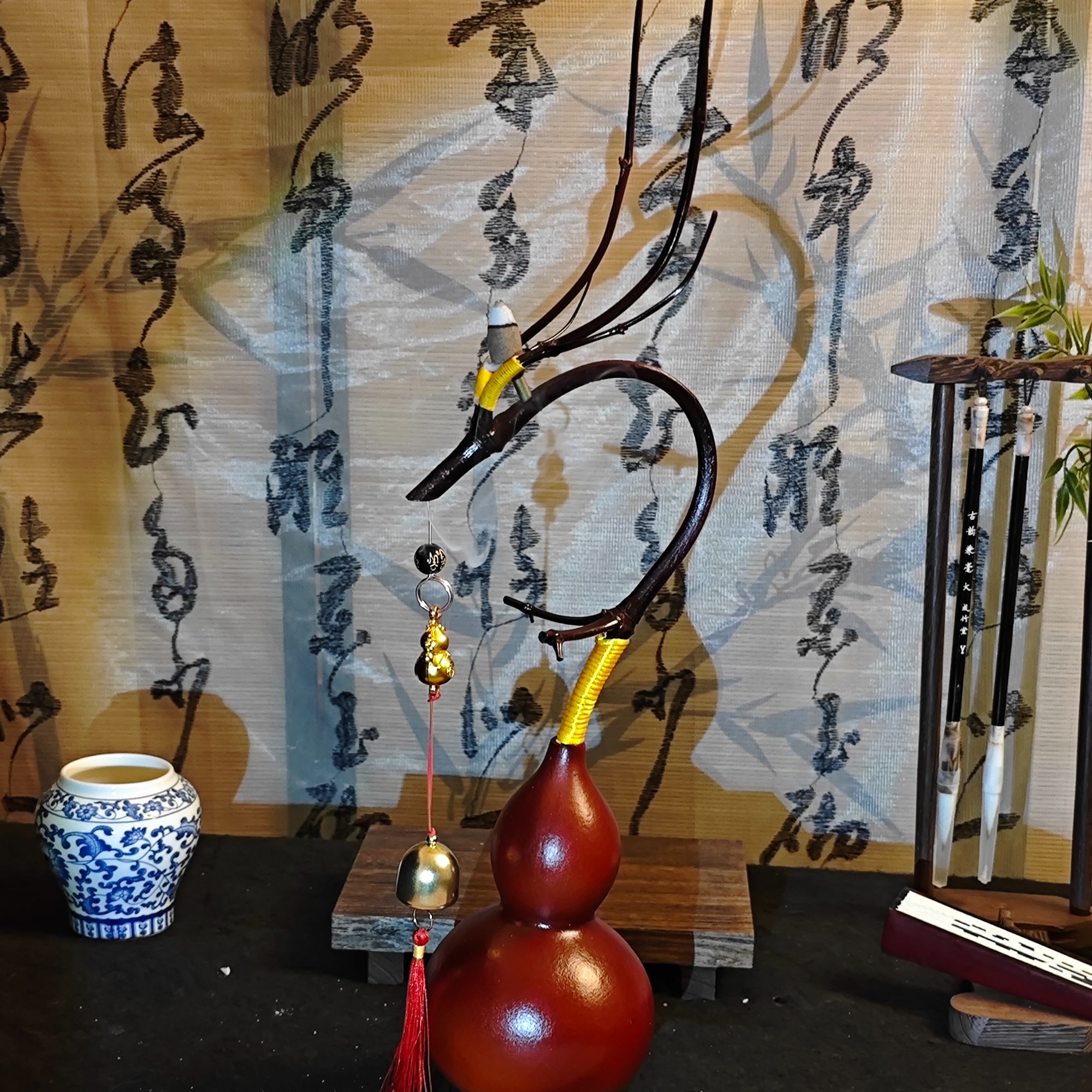 铃铛葫芦龙挂香鸿运当头款大漆工艺倒流香挂香线香结合款竹子龙头