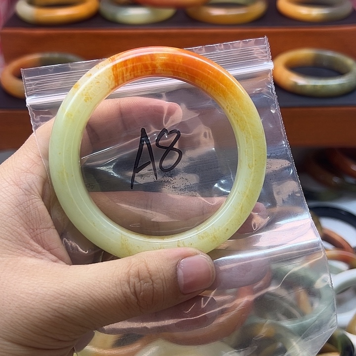 风***候蛇纹石玉合金手镯