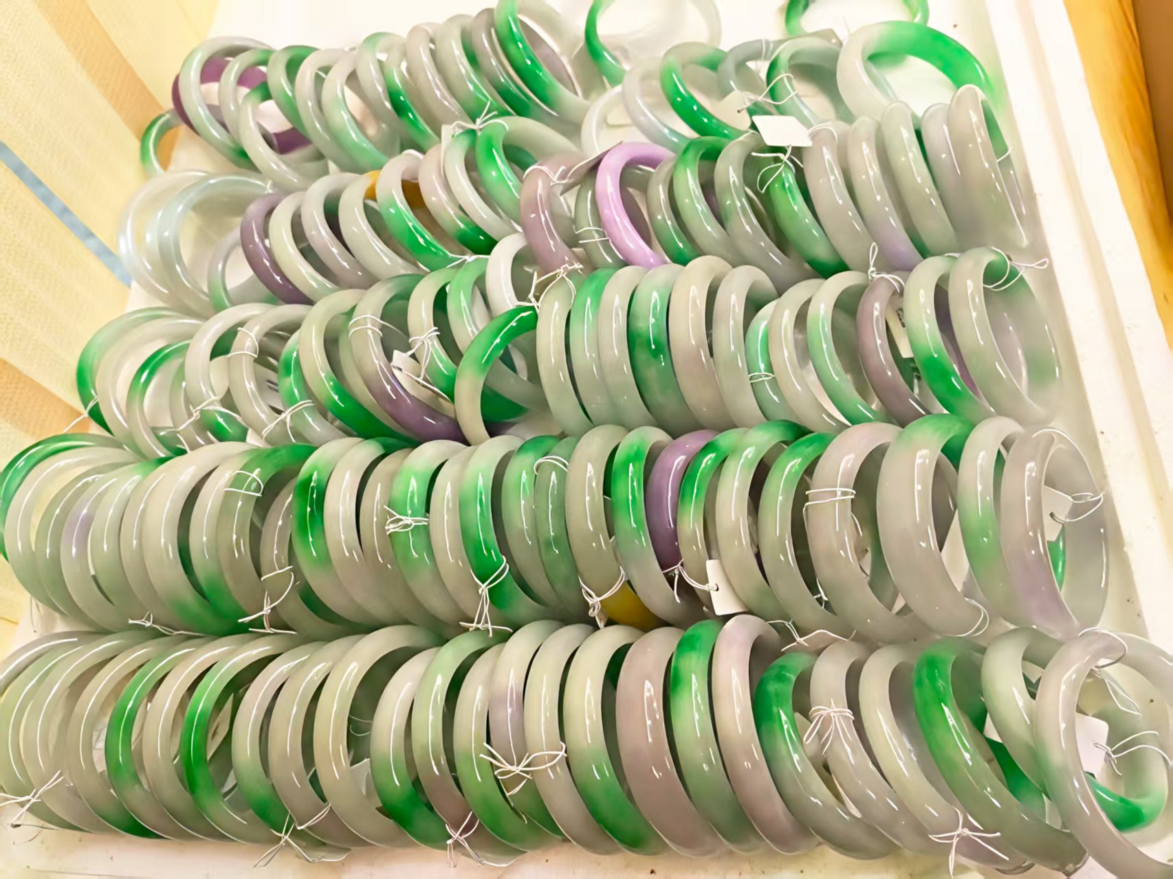 1800美人冰飘花绿飘花素圈女神生日礼物送长辈