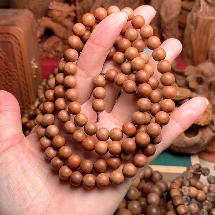 檀香木手串/手链老山檀0.8顺纹多圈微瑕