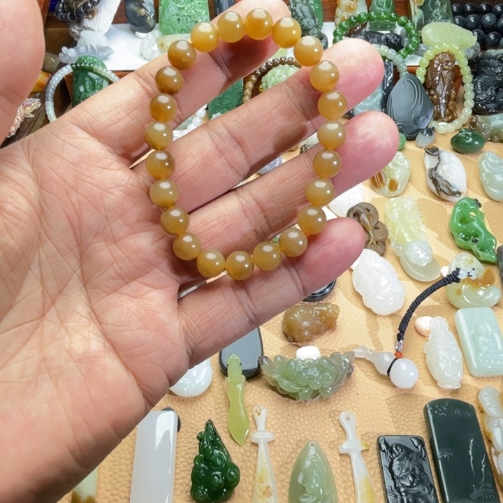 和田玉（糖玉）手链未镶嵌定制款