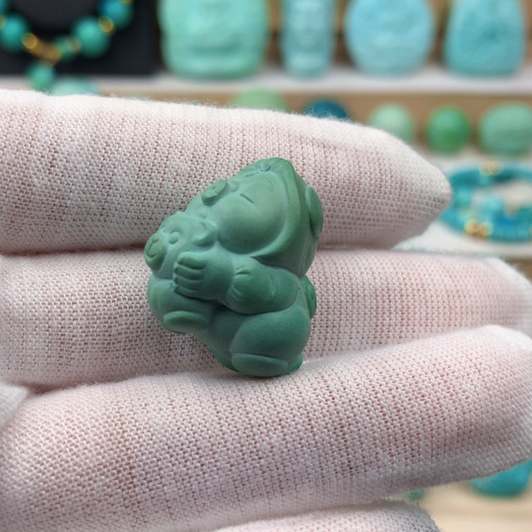 未镶嵌绿松石珠宝奇石15mm