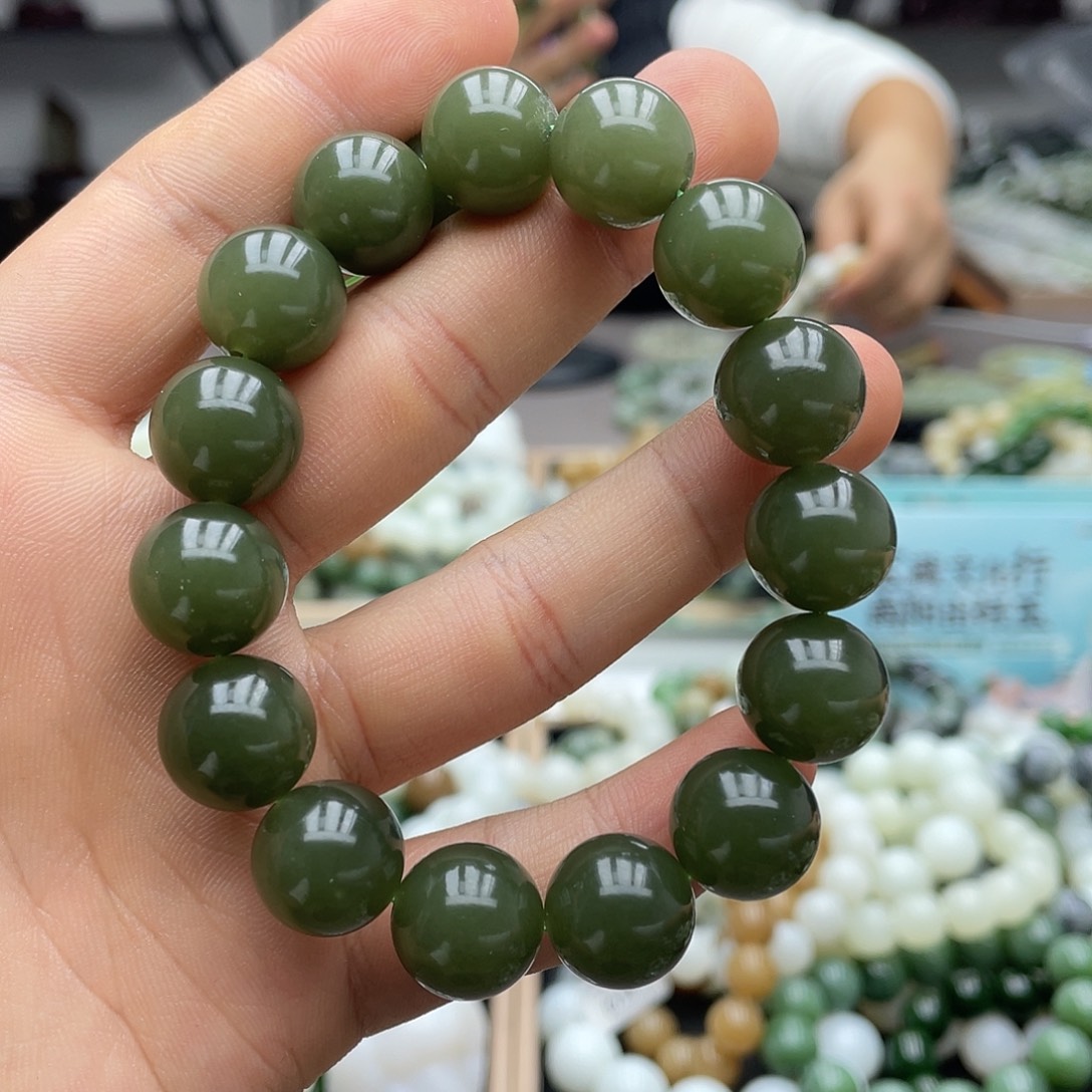 和田玉未镶嵌手串14青黄口