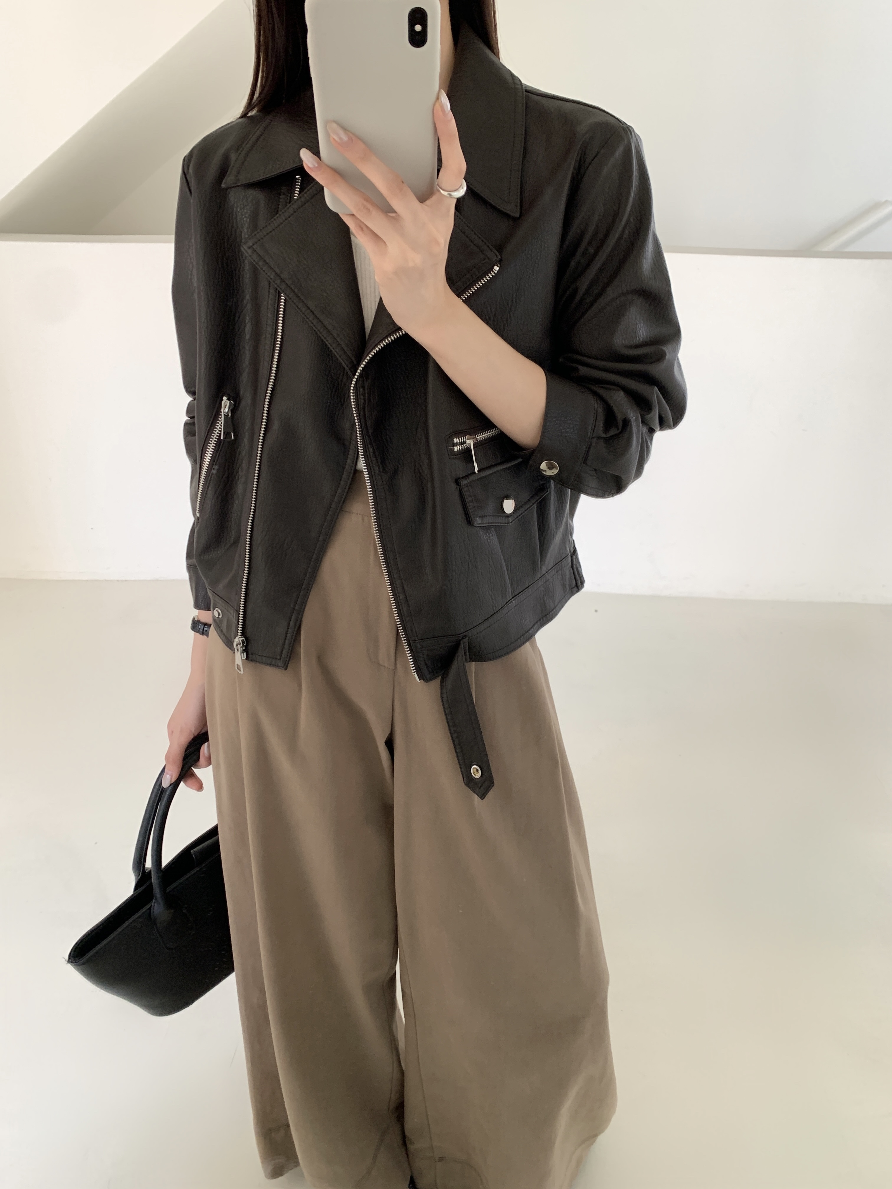 【玫卡】2025女装秋季气质皮衣外套6199
