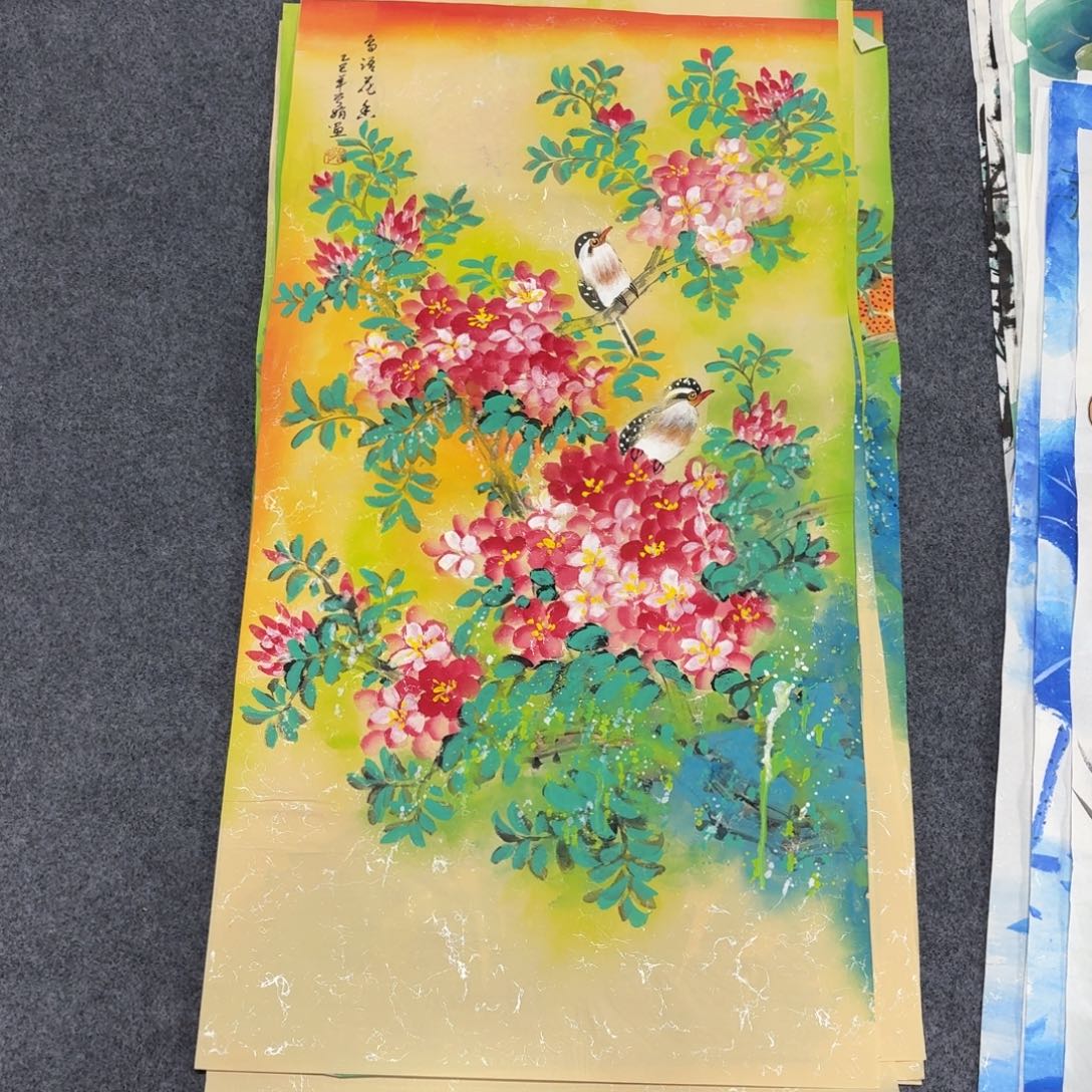 国画100×50精品手绘画画画