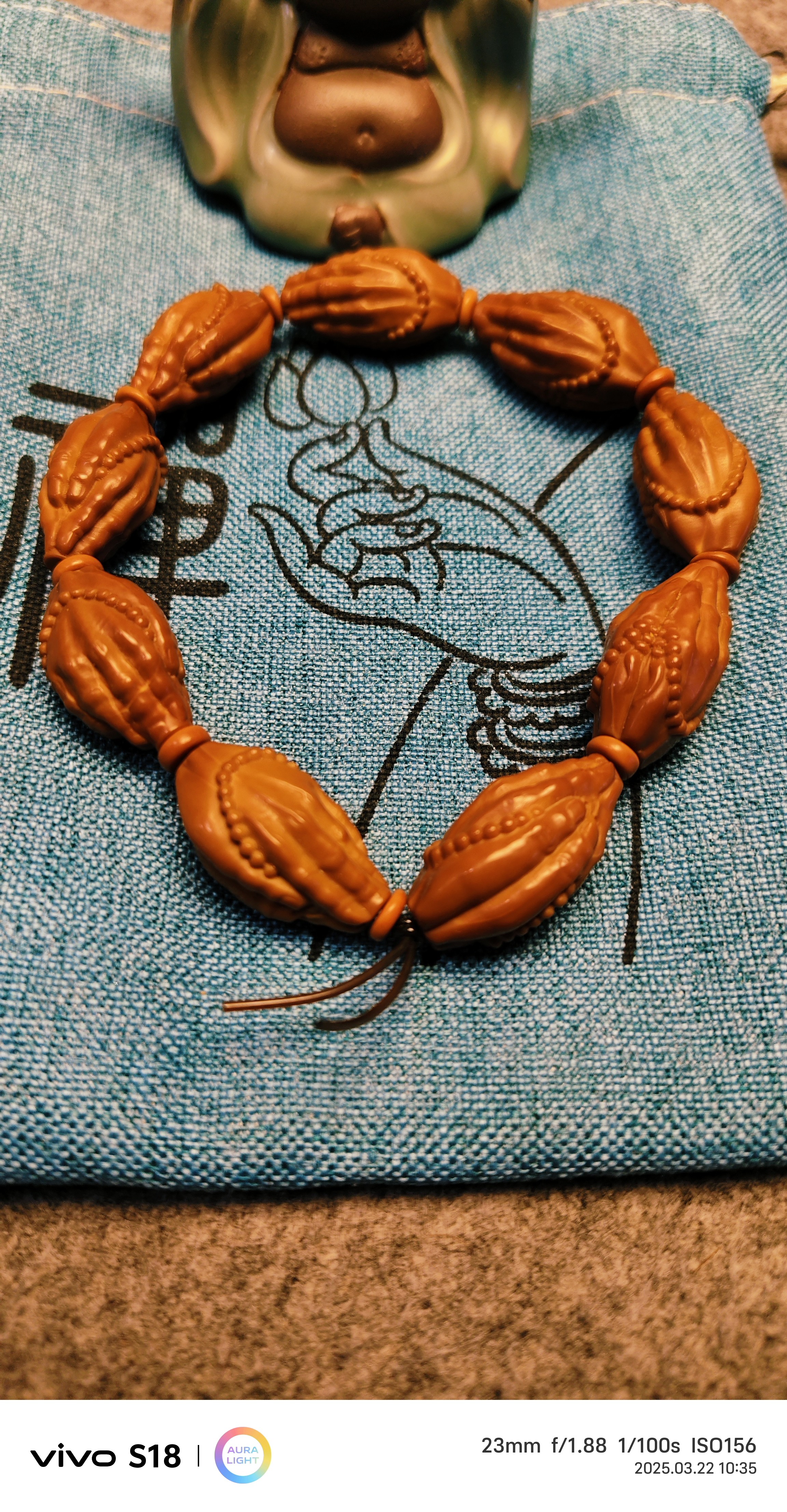 橄榄核，佛手一条，雕工确实不错手串，