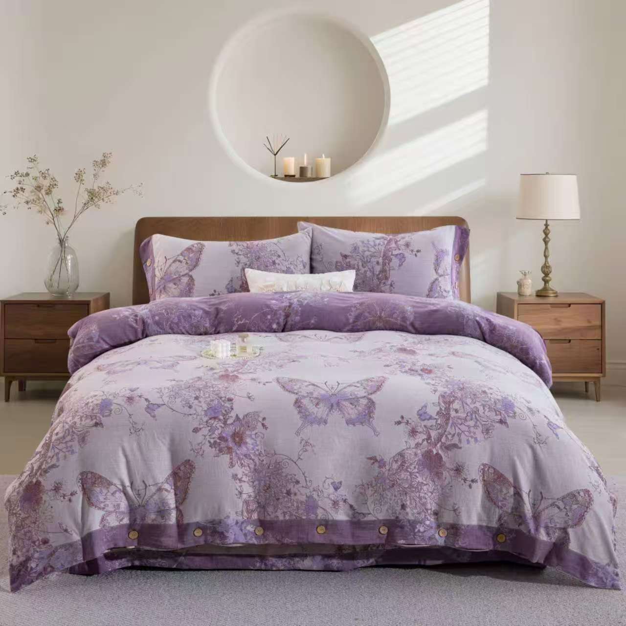 【蝶恋花—四件套】全棉色织A类双层纱四件套柔软舒适高端（带包装）