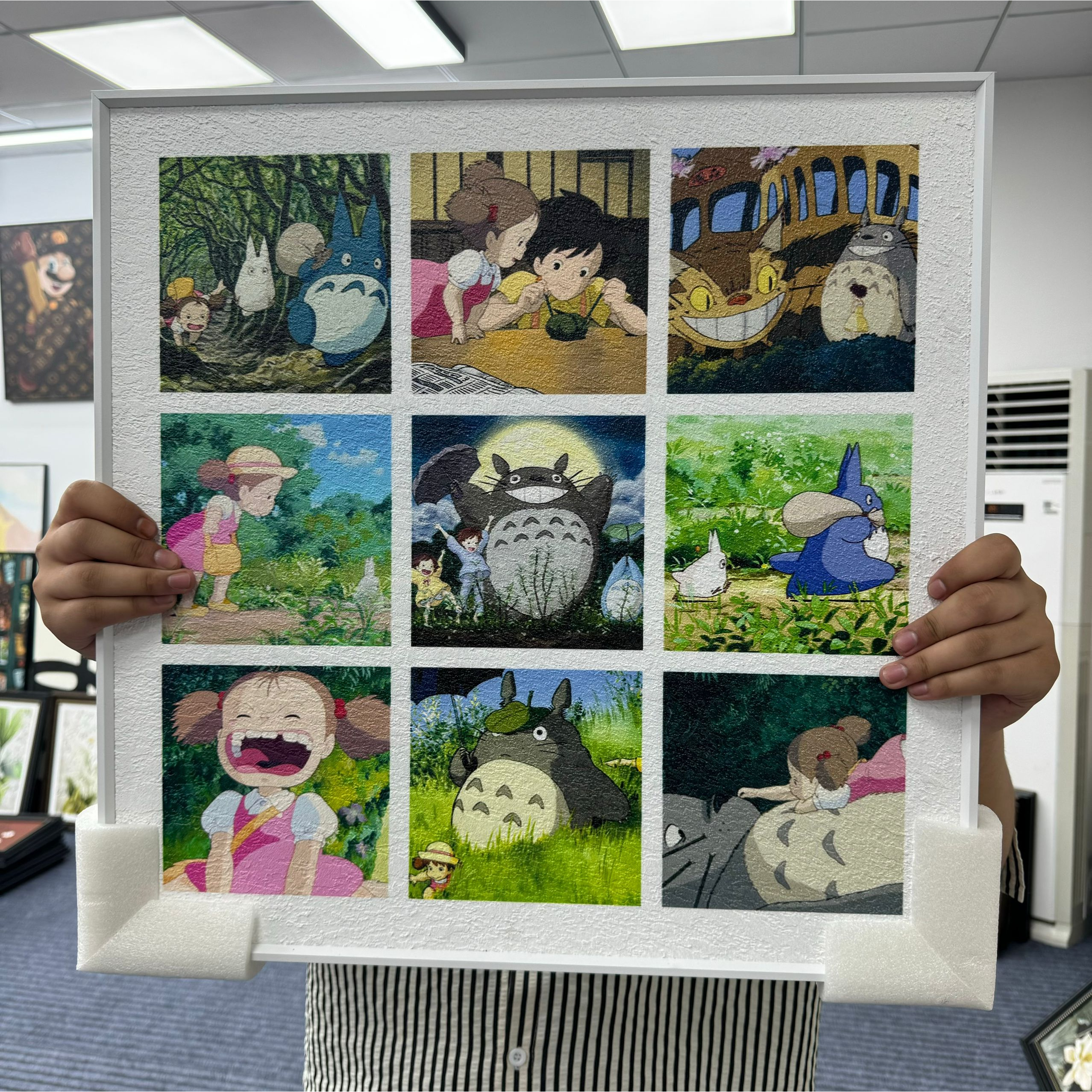 砂岩宫崎骏卡通装饰画文艺高级感卧室餐厅壁画客厅装饰画