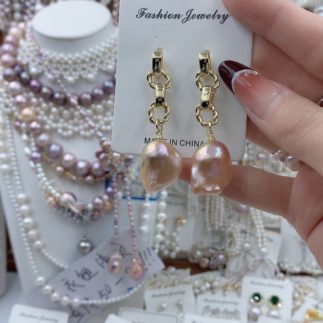 耳饰淡水珍珠银S925镶嵌