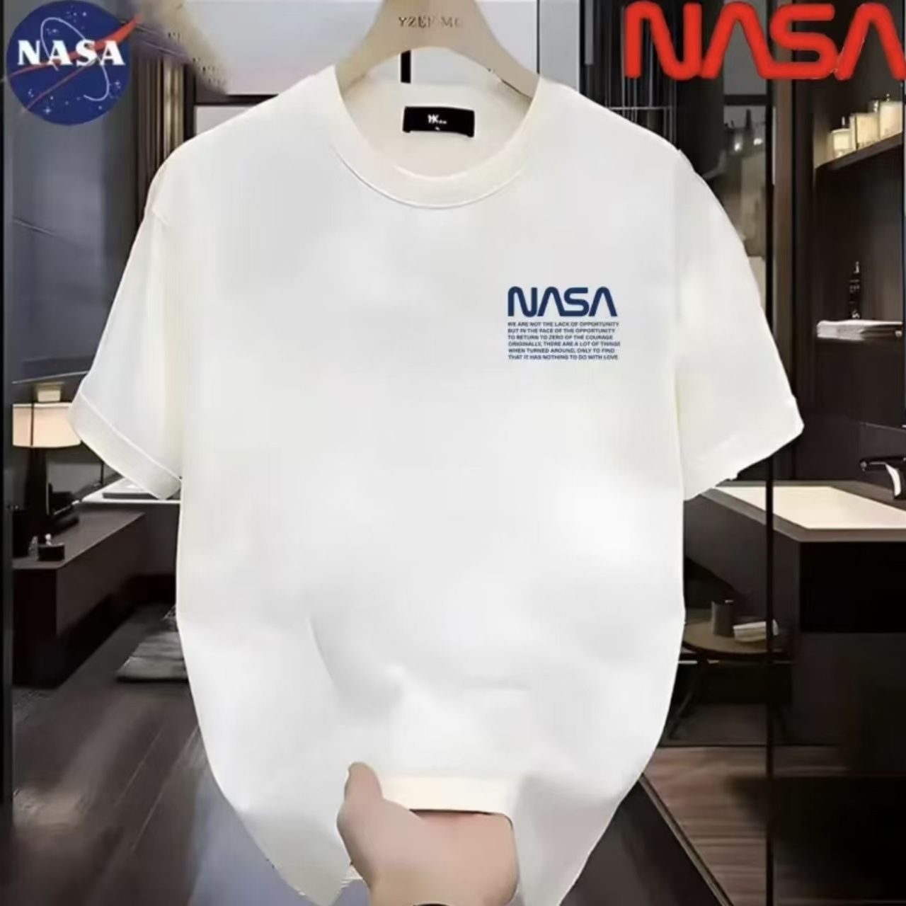 NASA联名纯棉夏季圆领短袖T恤微宽松时尚男女同款休闲百搭13