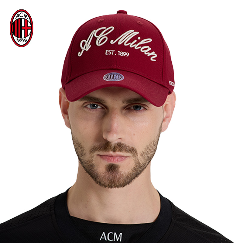 AC米兰 镭射贴刺绣硬顶棒球帽57mm可调节鸭舌帽