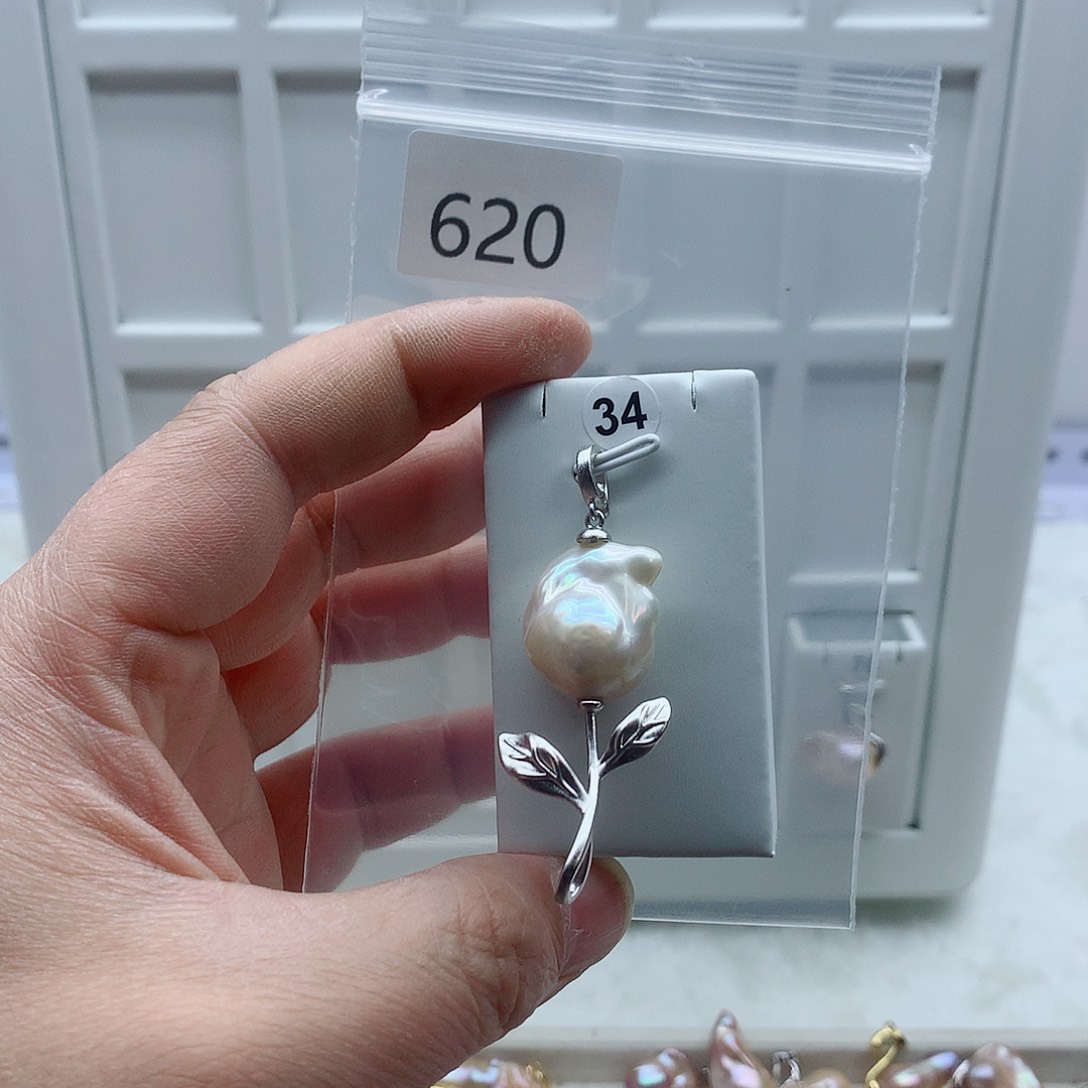 合金淡水珍珠吊坠(不含链)