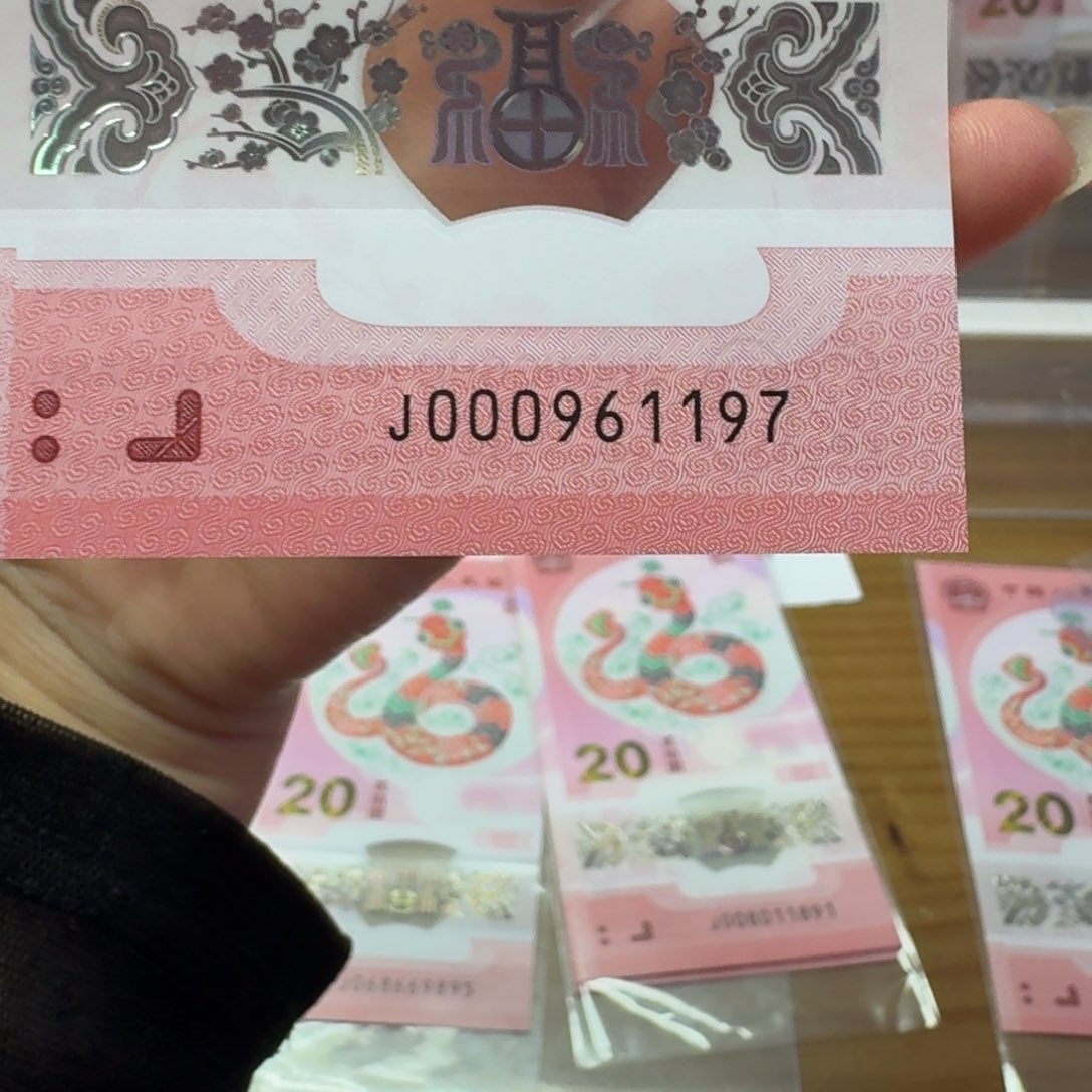 塑料蛇年纪念钞J000961197