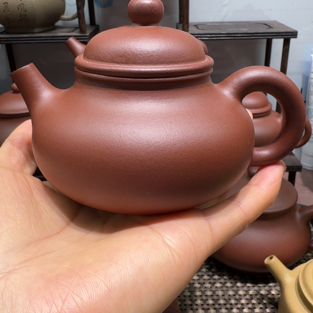 紫砂茶壶紫泥容天210cc