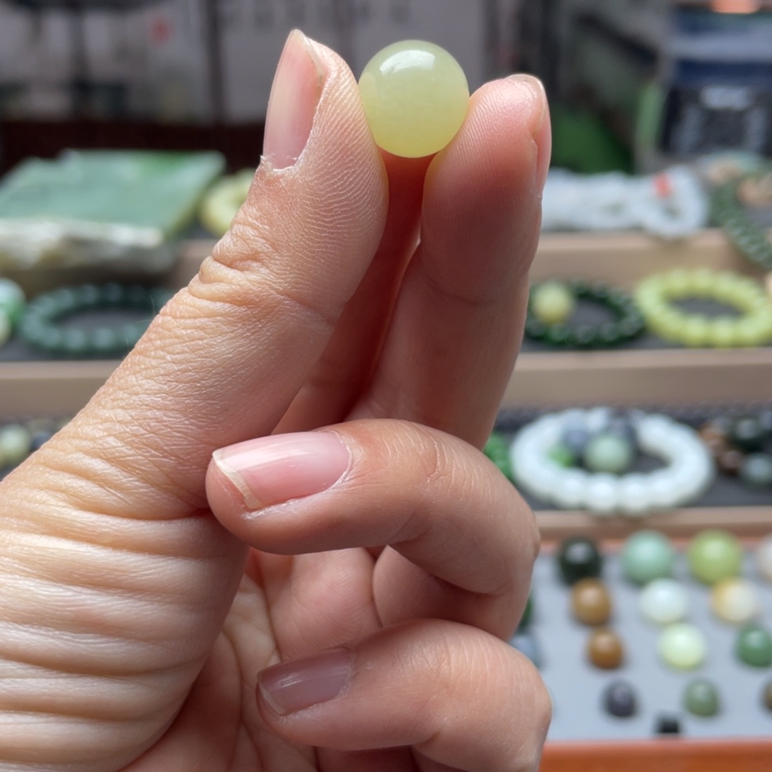 和田玉单珠12未镶嵌