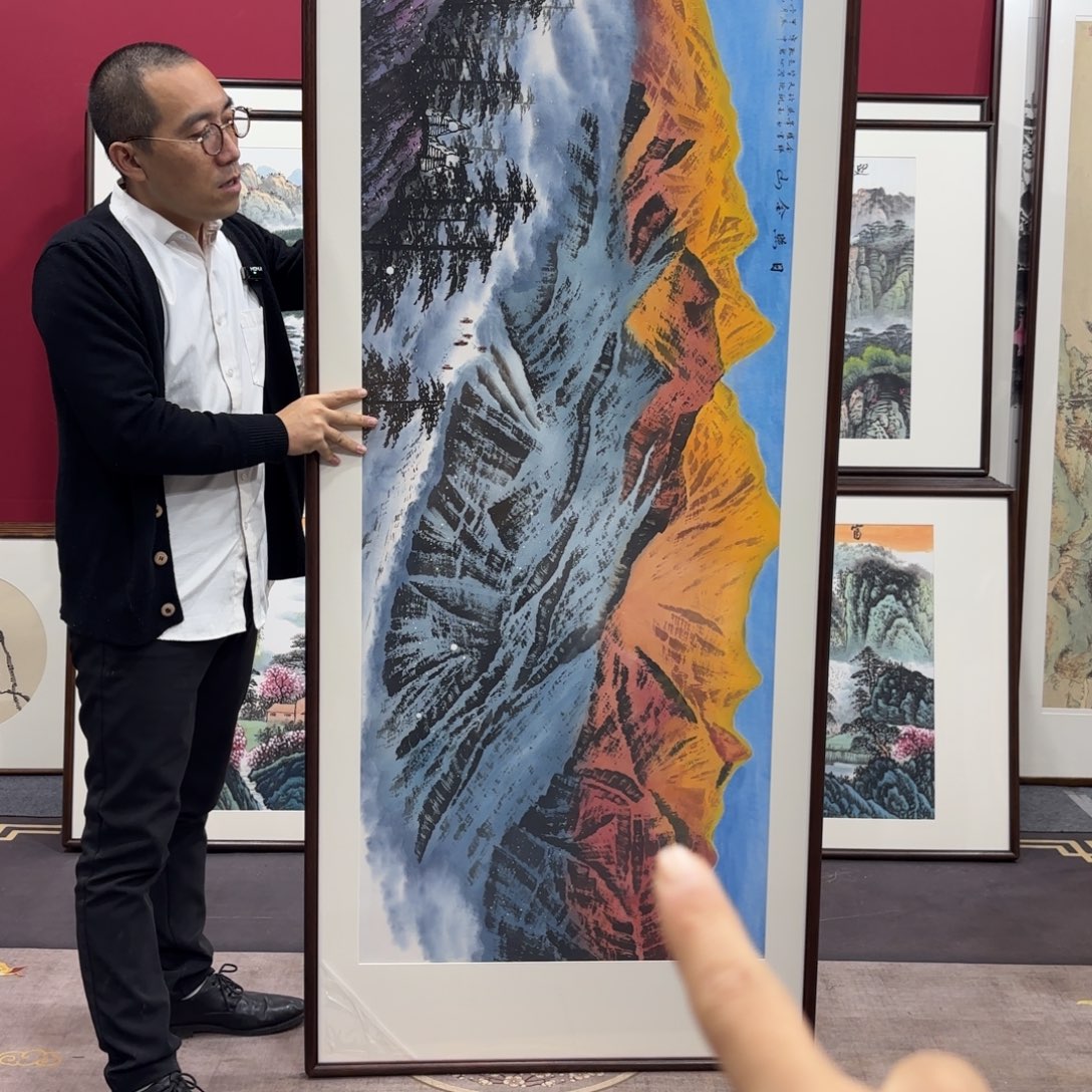 国画手绘作品带框210/80