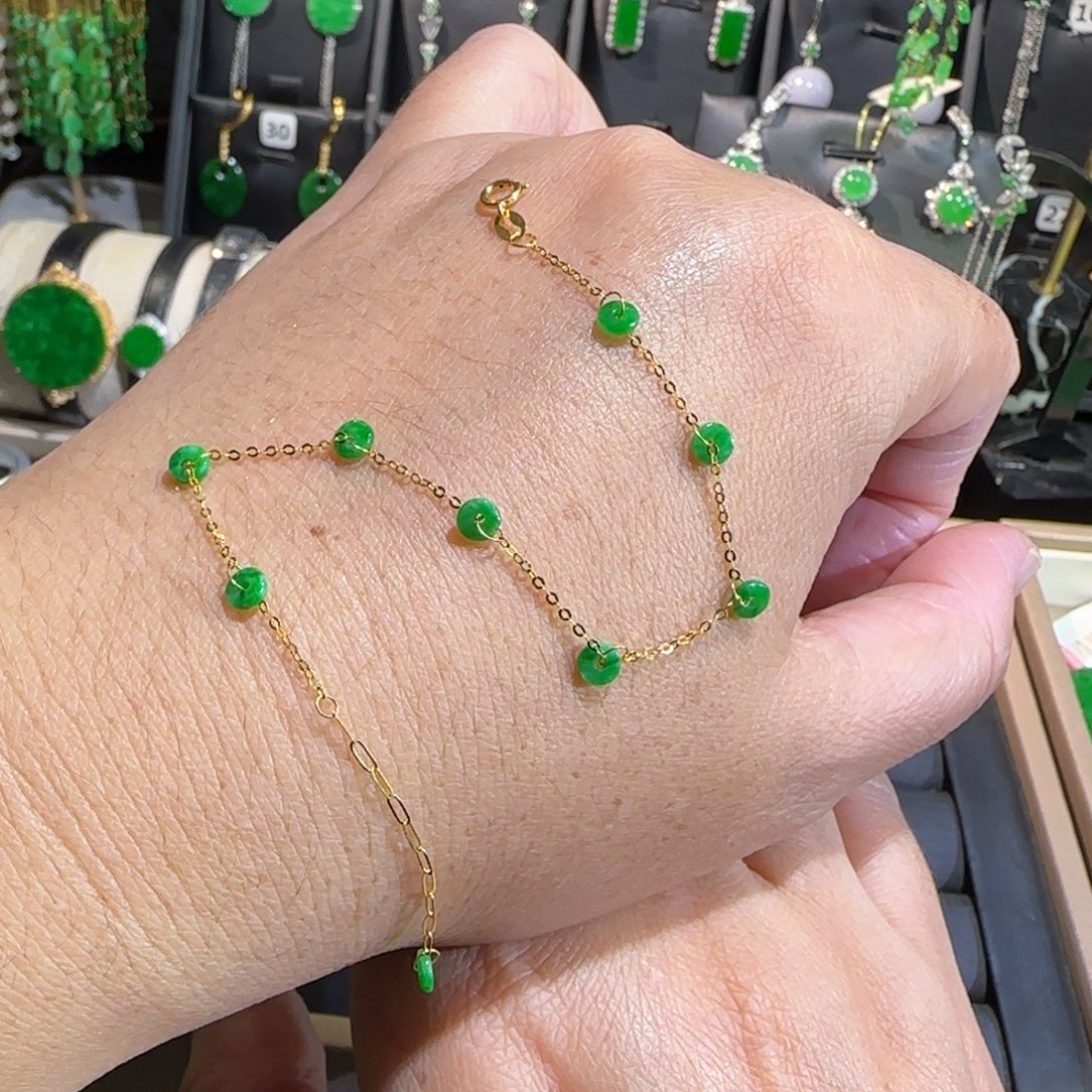 翡翠18K金镶嵌颈饰手链