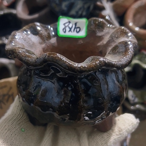 红陶粗陶花盆手工