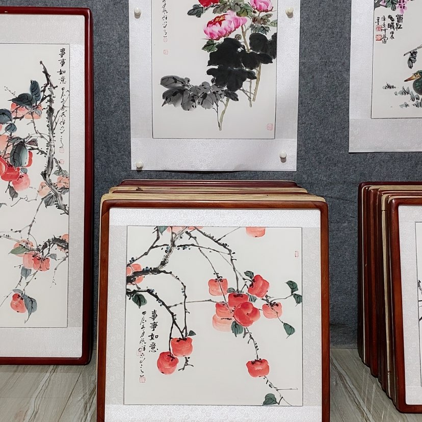 【闪购商品】国画书画作品带框65×65厘米