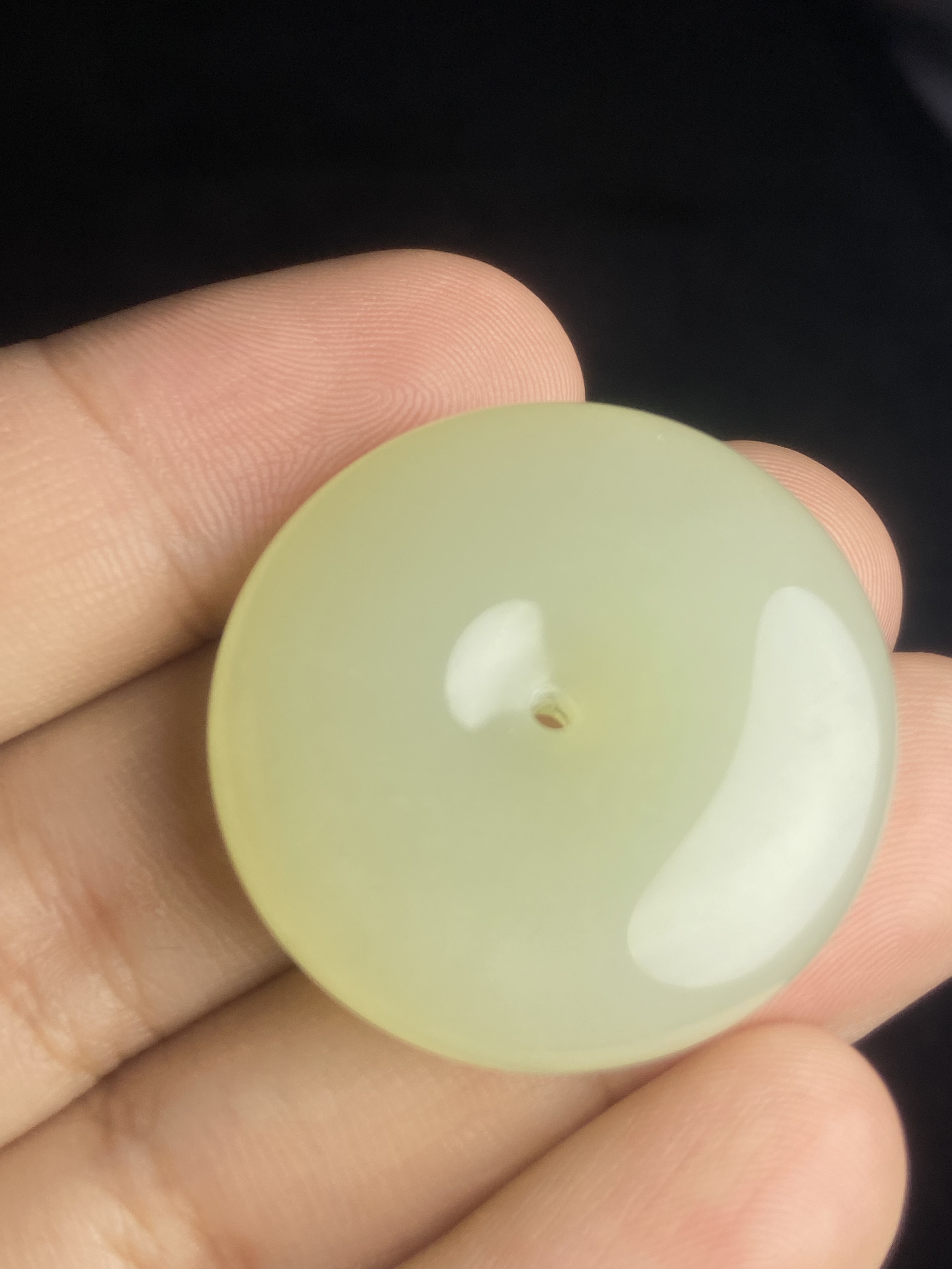 和田玉青海料晴水色平安扣