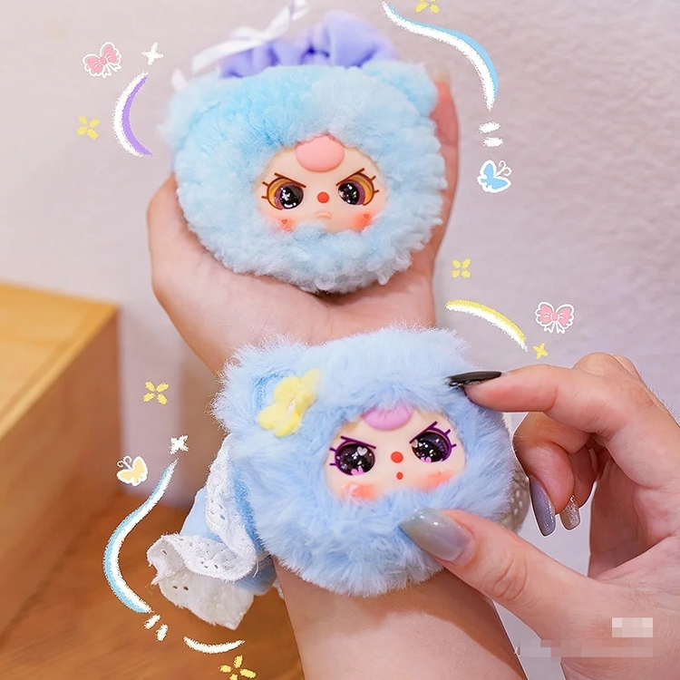 baby three娃三岁萌萌发圈毛绒盲盒生日礼物可爱甜美发圈