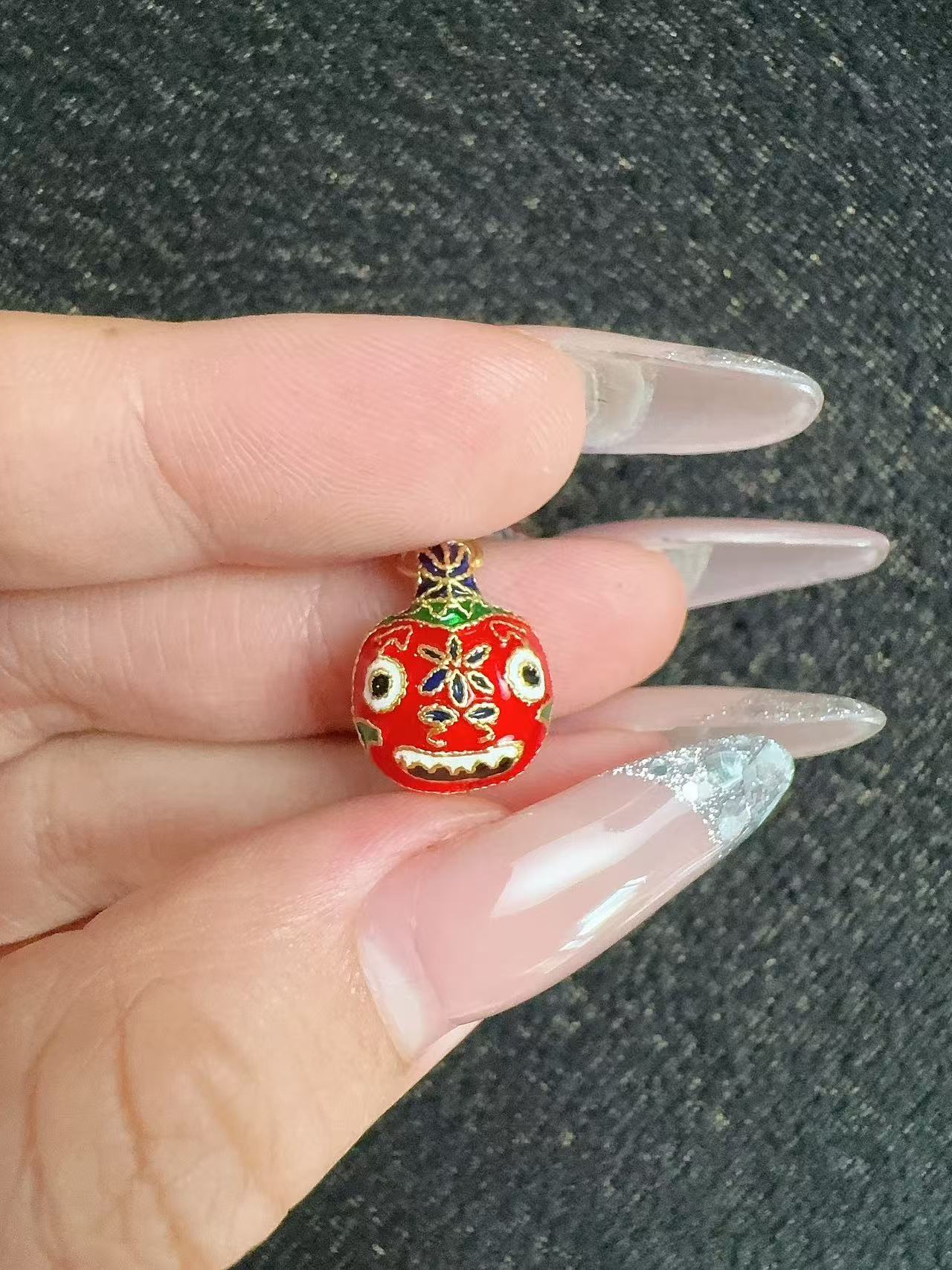 【足金999】烧蓝双面吞金兽（红） 5D（编码25120482）