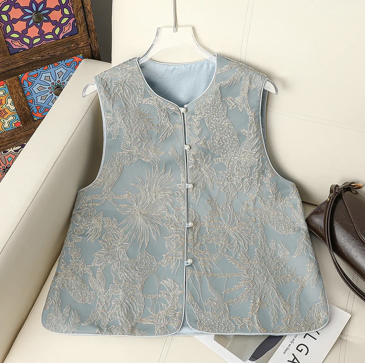 [织影]双面双穿 新中式马甲女秋装 2025新款新国风马夹上衣