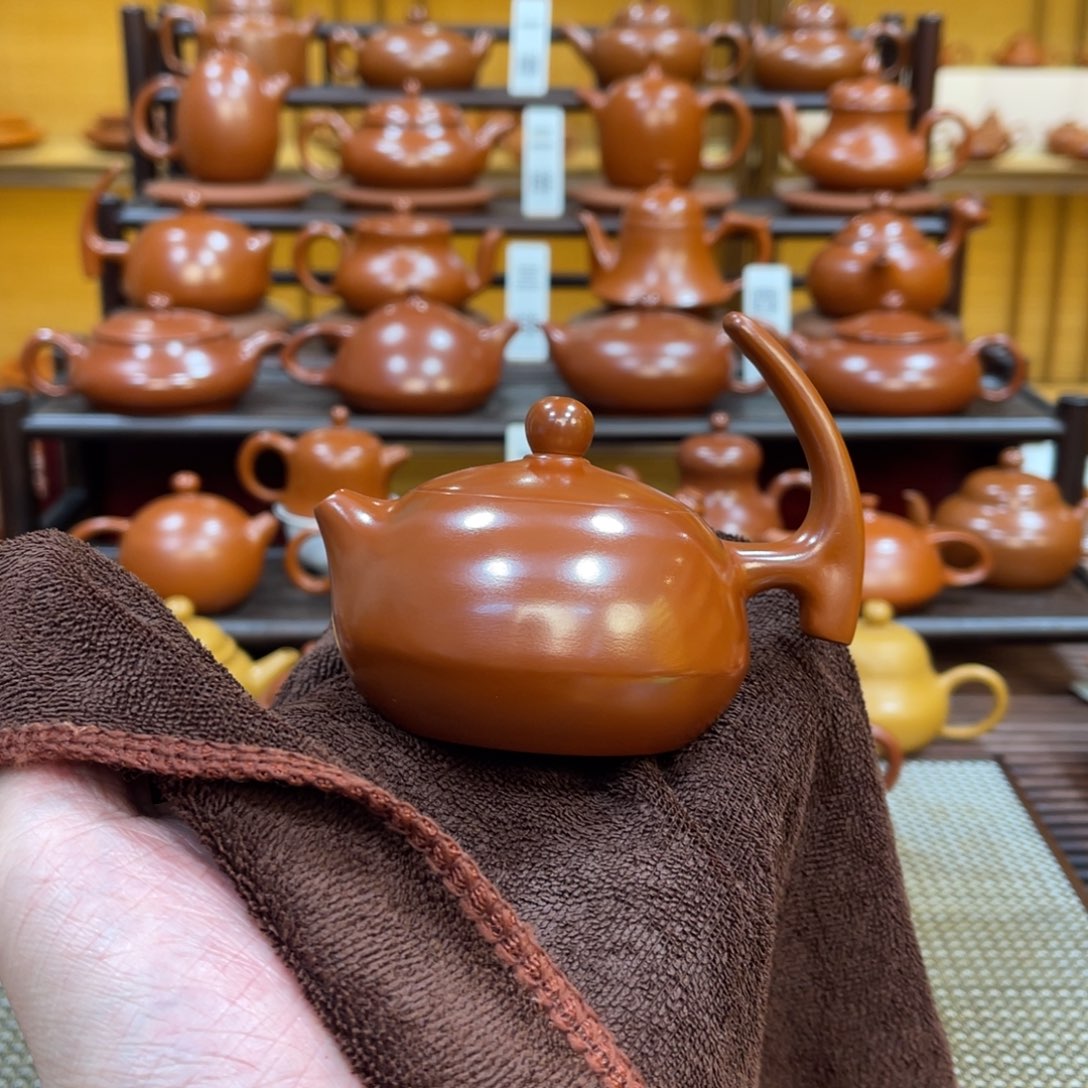 朱泥茶壶半把 110-130cc