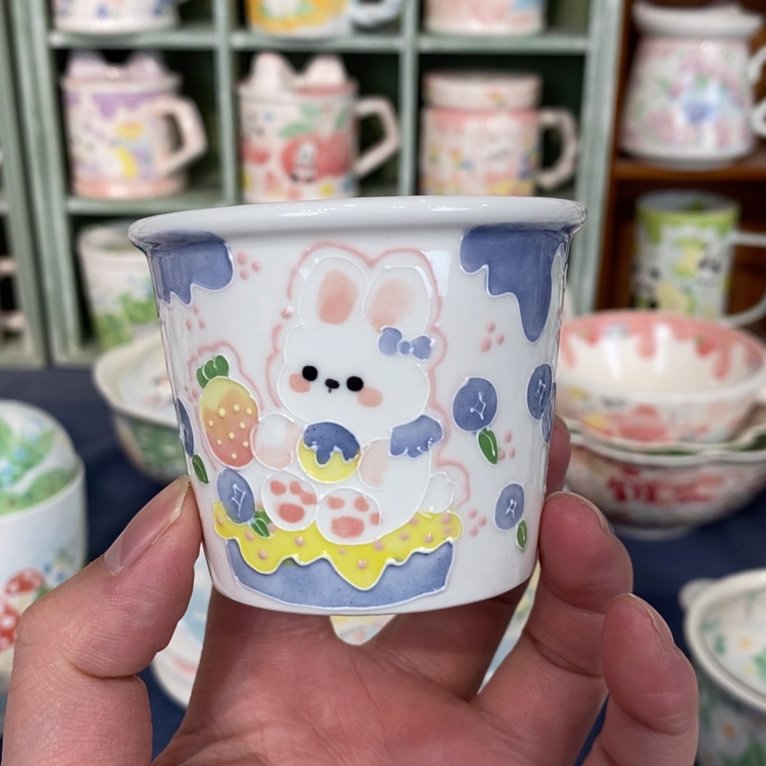 摆件蓝莓兔子小号可乐杯