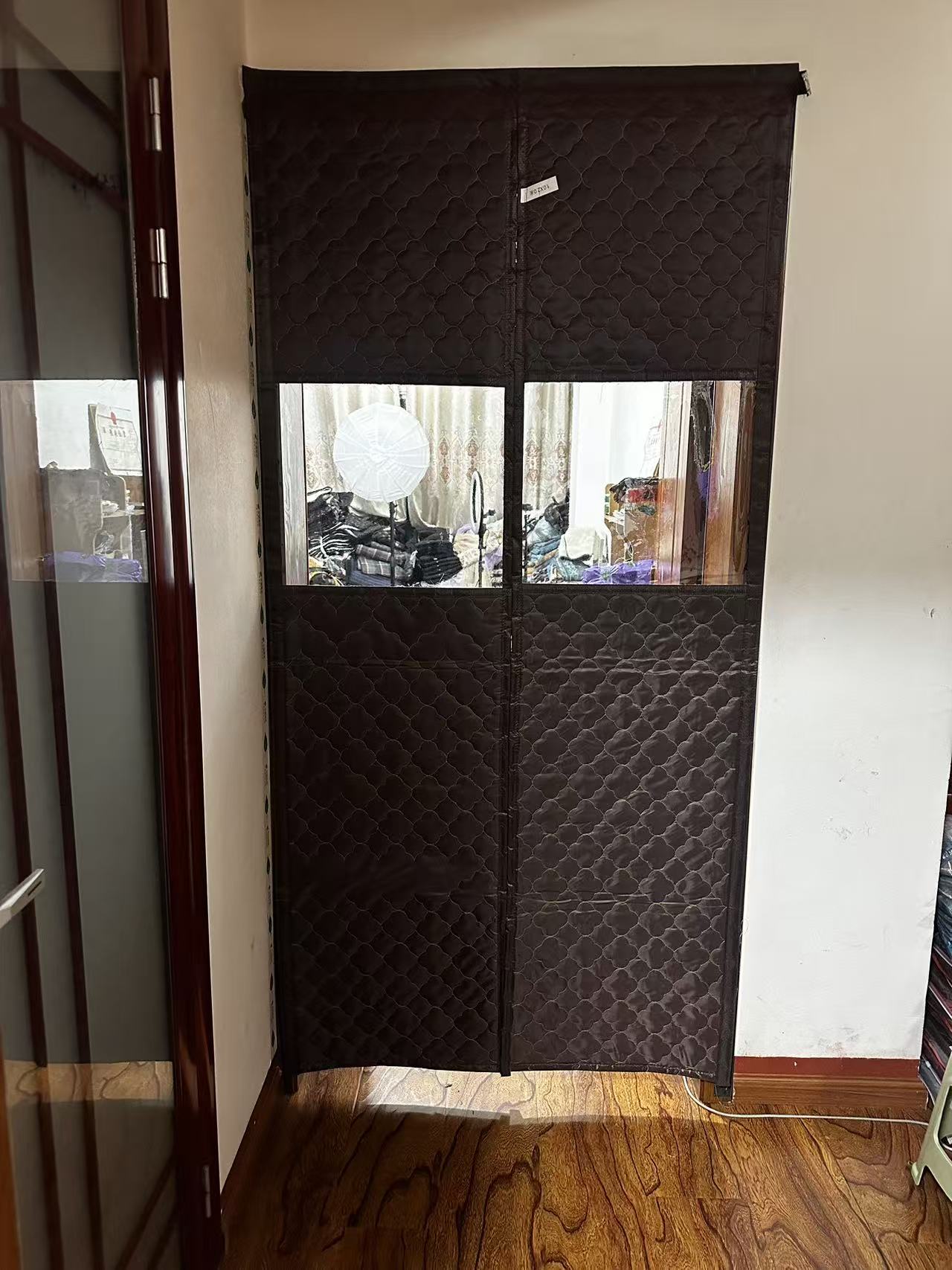 西藏包邮可视透明窗口棉门帘防寒保暖加厚家用磁铁自吸隔断门帘