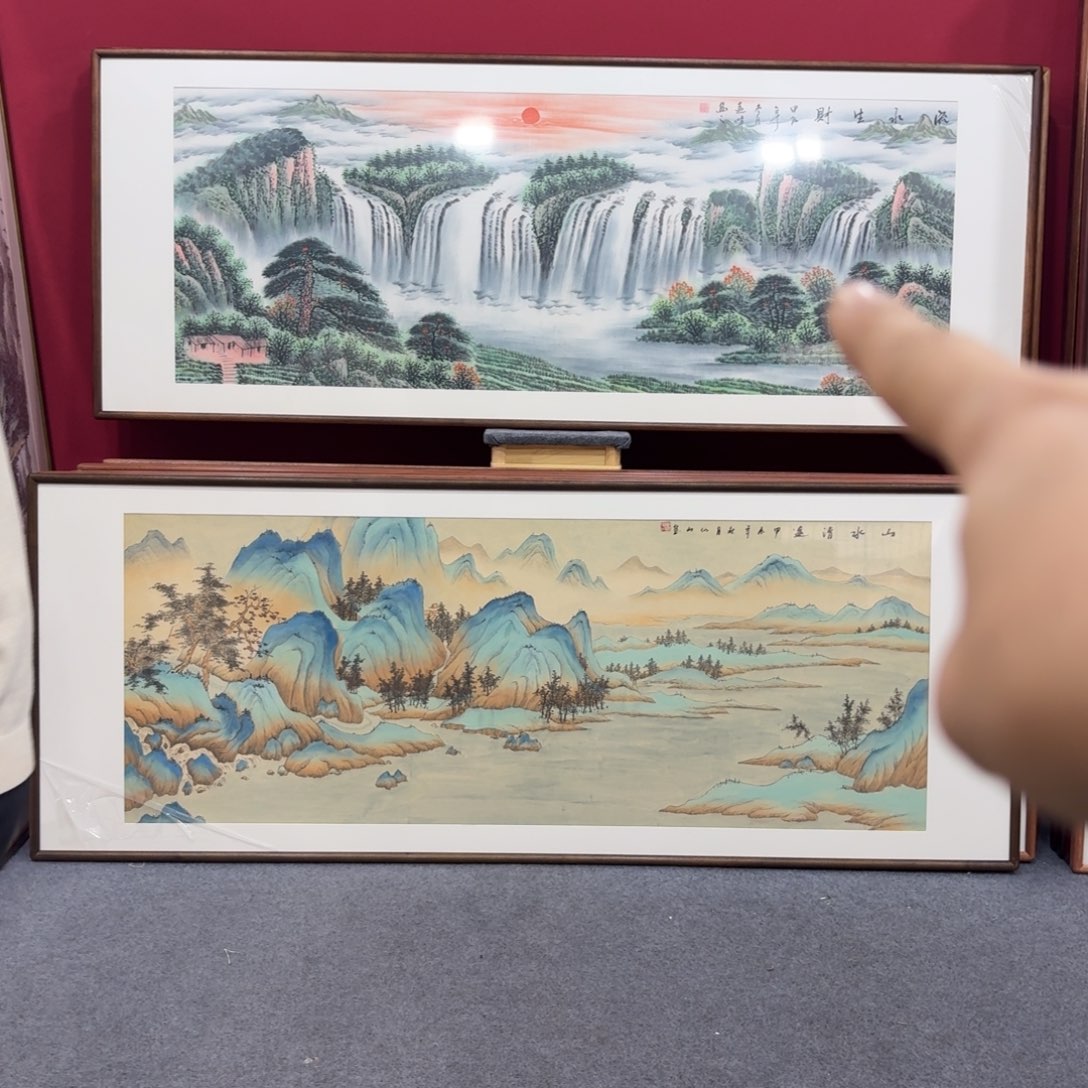 国画手绘作品带框包邮