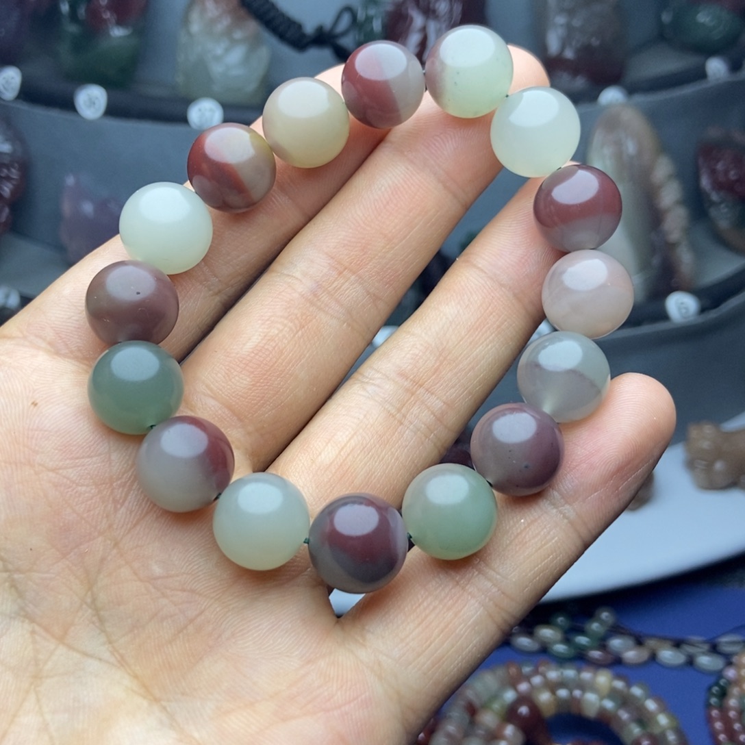 雪***竹玛瑙/玉髓未镶嵌颈饰