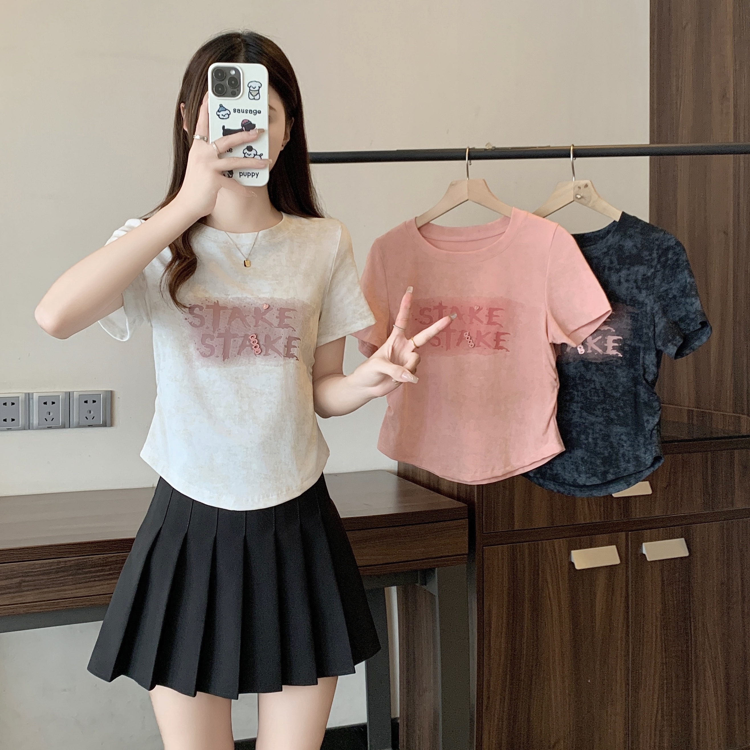 【涵胖胖】Q大码女装新款洋气减龄夏日清爽短袖上衣2600