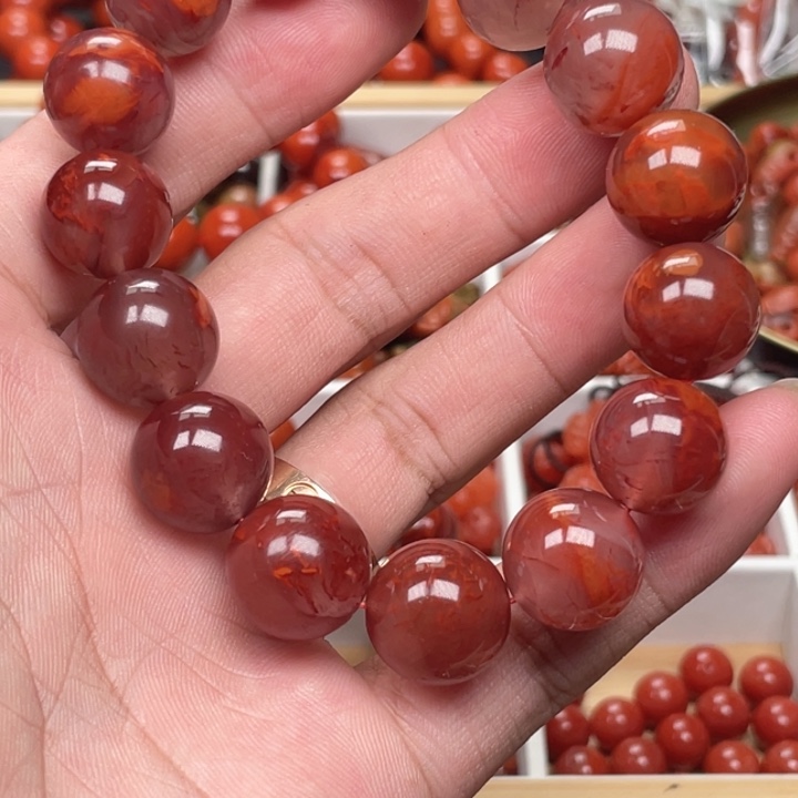南红玛瑙未镶嵌手链