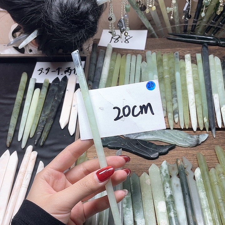 蛇纹石玉发饰合金