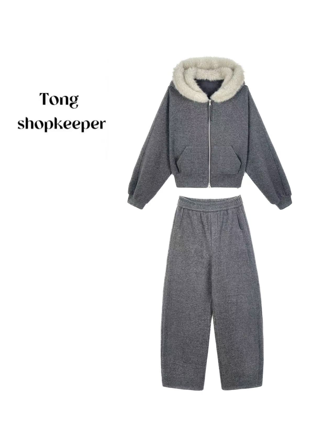 QJ/彤掌柜1683173 冬款26加厚欧式毛毛领软糯毛妮连帽保暖外套