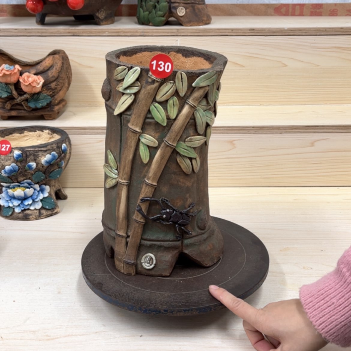 【闪购商品】紫砂花盆130号内口13×12外高28