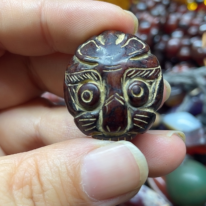 彩色钧瓷珠手串挂件