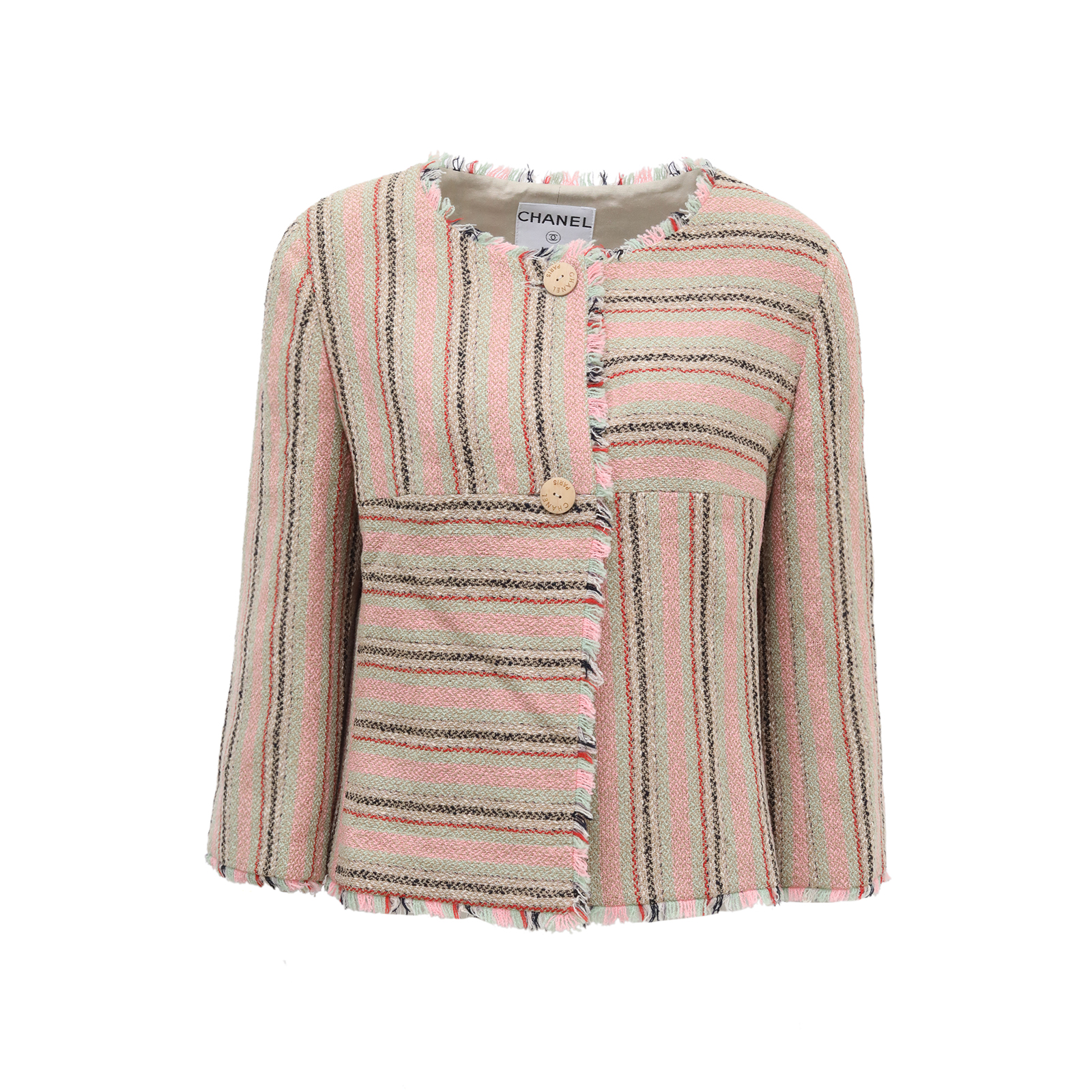 99新 Chanel/香奈儿 汤/P214974102/花呢外套 驼色 42