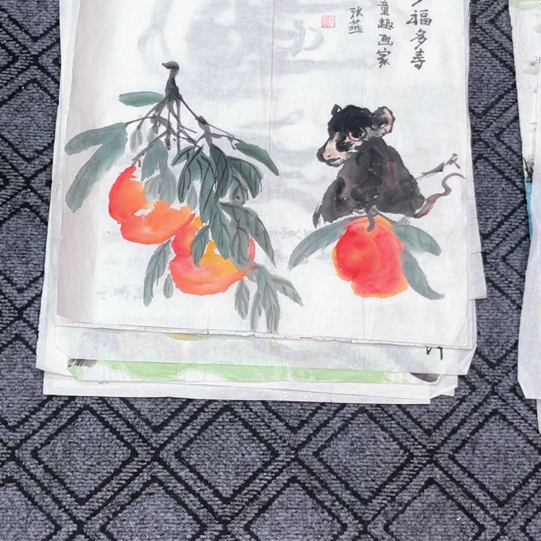 国画张燕老师三尺斗方花鸟作品赵