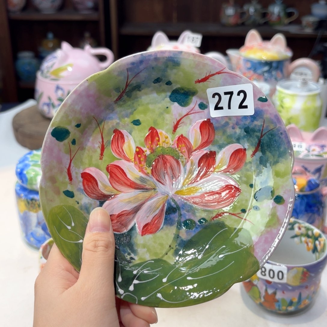 景德镇手绘高温釉下彩陶瓷茶具