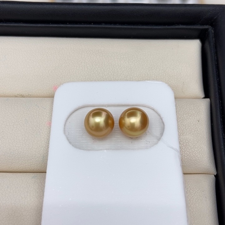 海水珍珠裸珠未镶嵌金珠8-9