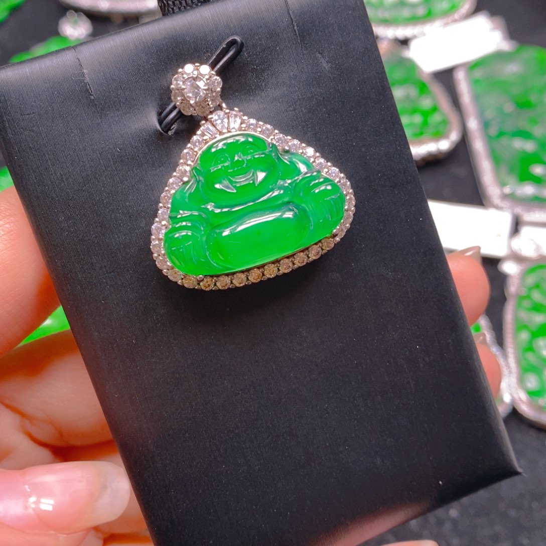 翡翠颈饰银S925镶嵌8888888888