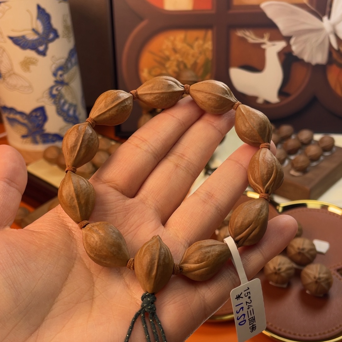 山****橄榄核手串/手链1524梅林铁核三面佛
