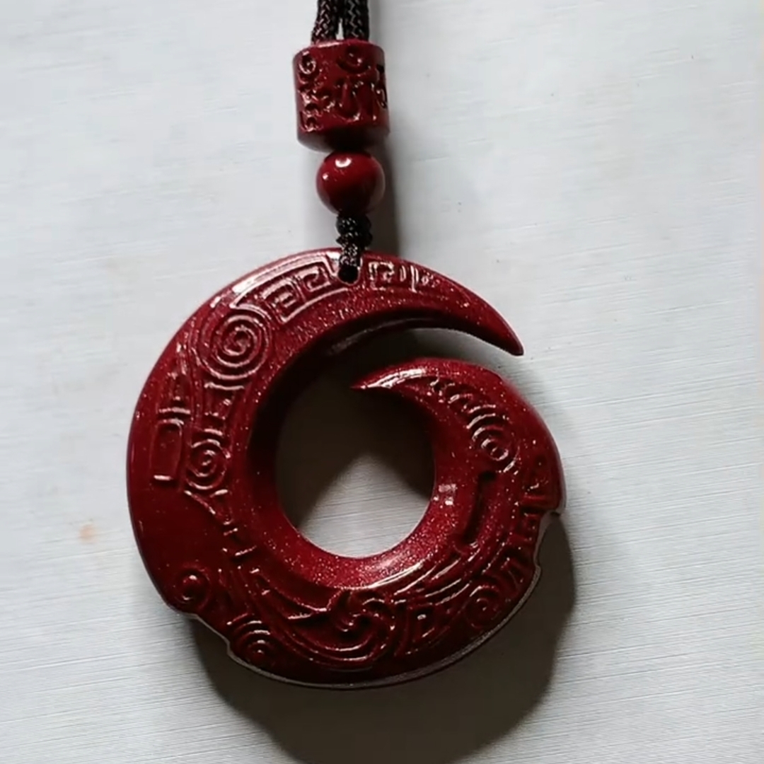 含辰砂工艺品高含量紫金砂时来运转吊坠男女款配绳子