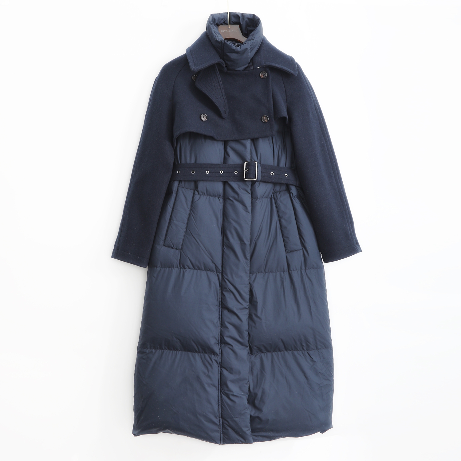 长款女长袖领鸭绒女士气质冬季收腰62366