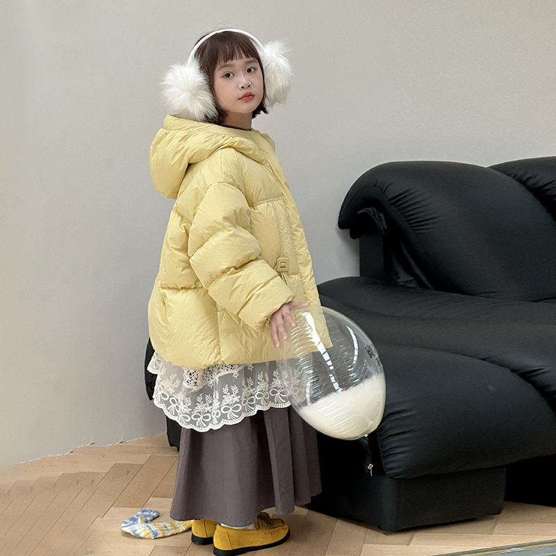 【呦奇】2025儿童羽绒服新款男女加厚款中大童连帽保暖外套U226124